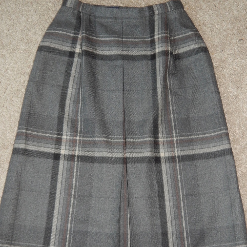 BURBERRY BURBERRYS vintage gray wool midi skirt 2